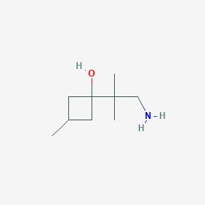 molecular formula C9H19NO B13197987 1-(1-Amino-2-methylpropan-2-yl)-3-methylcyclobutan-1-ol 