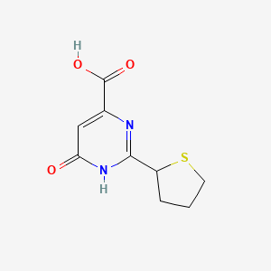 molecular formula C9H10N2O3S B13197996 6-oxo-2-(thiolan-2-yl)-1H-pyrimidine-4-carboxylic acid 