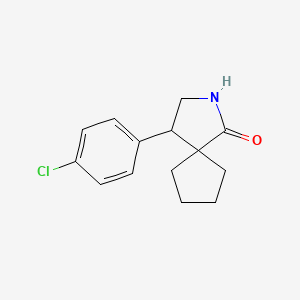 molecular formula C14H16ClNO B13197997 4-(4-Chlorophenyl)-2-azaspiro[4.4]nonan-1-one 