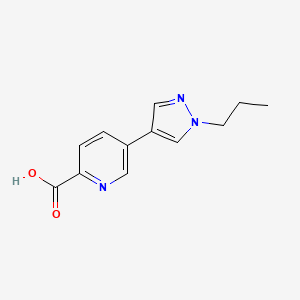 molecular formula C12H13N3O2 B13198008 5-(1-Propyl-1H-pyrazol-4-YL)pyridine-2-carboxylic acid 