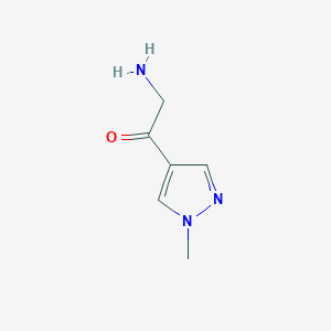 molecular formula C6H9N3O B13198011 2-amino-1-(1-methyl-1H-pyrazol-4-yl)ethan-1-one 