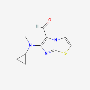 molecular formula C10H11N3OS B13198028 6-[Cyclopropyl(methyl)amino]imidazo[2,1-b][1,3]thiazole-5-carbaldehyde 