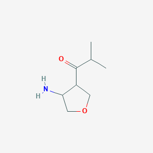 molecular formula C8H15NO2 B13198044 1-(4-Aminooxolan-3-yl)-2-methylpropan-1-one 