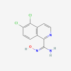 molecular formula C10H7Cl2N3O B13198075 (E)-5,6-Dichloro-N'-hydroxyisoquinoline-1-carboximidamide 