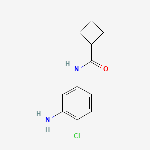 molecular formula C11H13ClN2O B1319816 N-(3-amino-4-chlorophenyl)cyclobutanecarboxamide CAS No. 916052-80-7
