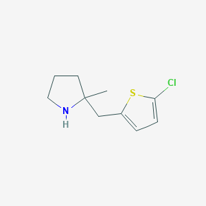 molecular formula C10H14ClNS B13198160 2-[(5-Chlorothiophen-2-yl)methyl]-2-methylpyrrolidine 