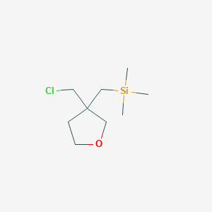 molecular formula C9H19ClOSi B13198167 {[3-(Chloromethyl)oxolan-3-yl]methyl}trimethylsilane 