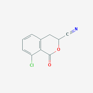 molecular formula C10H6ClNO2 B13198177 8-Chloro-1-oxo-3,4-dihydro-1H-2-benzopyran-3-carbonitrile 