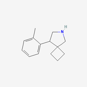 molecular formula C14H19N B13198219 8-(2-Methylphenyl)-6-azaspiro[3.4]octane 