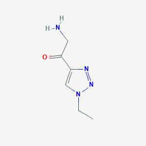 molecular formula C6H10N4O B13198265 2-Amino-1-(1-ethyl-1H-1,2,3-triazol-4-yl)ethan-1-one 