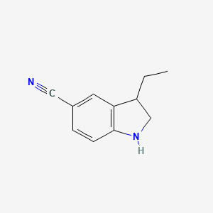 molecular formula C11H12N2 B13198291 3-Ethyl-2,3-dihydro-1H-indole-5-carbonitrile 