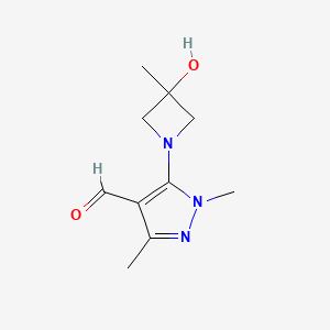 molecular formula C10H15N3O2 B13198295 5-(3-Hydroxy-3-methylazetidin-1-yl)-1,3-dimethyl-1H-pyrazole-4-carbaldehyde 