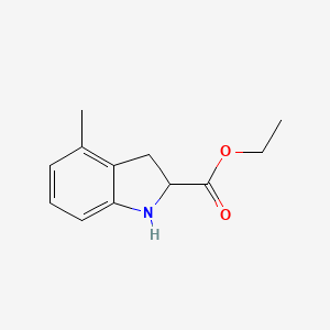 molecular formula C12H15NO2 B13198305 Ethyl 4-methyl-2,3-dihydro-1H-indole-2-carboxylate 