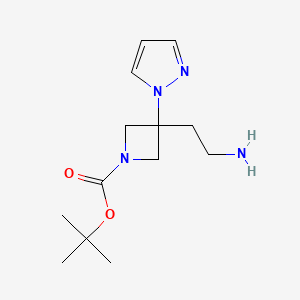 tert-Butyl 3-(2-aminoethyl)-3-(1H-pyrazol-1-yl)azetidine-1-carboxylate