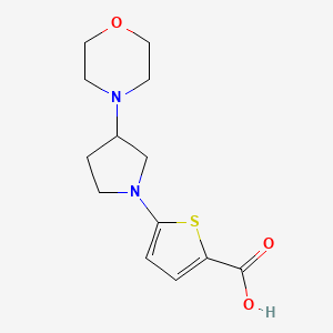 molecular formula C13H18N2O3S B13198328 5-[3-(Morpholin-4-yl)pyrrolidin-1-yl]thiophene-2-carboxylic acid 