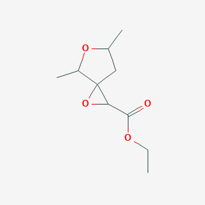 molecular formula C10H16O4 B13198355 Ethyl 4,6-dimethyl-1,5-dioxaspiro[2.4]heptane-2-carboxylate 