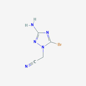 molecular formula C4H4BrN5 B13198380 2-(3-Amino-5-bromo-1H-1,2,4-triazol-1-yl)acetonitrile 