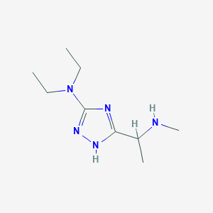 molecular formula C9H19N5 B13198386 N,N-Diethyl-5-[1-(methylamino)ethyl]-1H-1,2,4-triazol-3-amine 