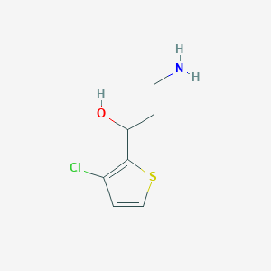 molecular formula C7H10ClNOS B13198408 3-Amino-1-(3-chlorothiophen-2-yl)propan-1-ol 