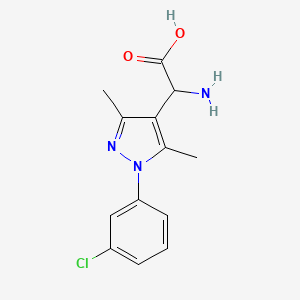 2-Amino-2-[1-(3-chlorophenyl)-3,5-dimethyl-1H-pyrazol-4-yl]acetic acid