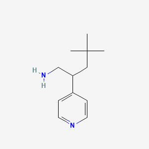 molecular formula C12H20N2 B13198428 4,4-Dimethyl-2-(pyridin-4-yl)pentan-1-amine 