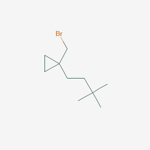 molecular formula C10H19Br B13198456 1-(Bromomethyl)-1-(3,3-dimethylbutyl)cyclopropane 