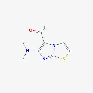 molecular formula C8H9N3OS B13198481 6-(Dimethylamino)imidazo[2,1-B][1,3]thiazole-5-carbaldehyde 