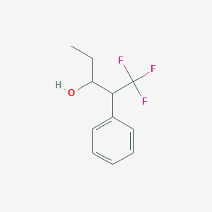 molecular formula C11H13F3O B13198504 1,1,1-Trifluoro-2-phenylpentan-3-ol 