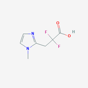 molecular formula C7H8F2N2O2 B13198553 2,2-difluoro-3-(1-methyl-1H-imidazol-2-yl)propanoic acid 