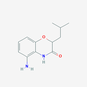 molecular formula C12H16N2O2 B13198566 5-Amino-2-(2-methylpropyl)-3,4-dihydro-2H-1,4-benzoxazin-3-one 