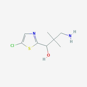 molecular formula C8H13ClN2OS B13198569 3-Amino-1-(5-chloro-1,3-thiazol-2-yl)-2,2-dimethylpropan-1-ol 