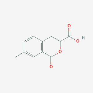 molecular formula C11H10O4 B13198607 7-Methyl-1-oxo-3,4-dihydro-1H-2-benzopyran-3-carboxylic acid 