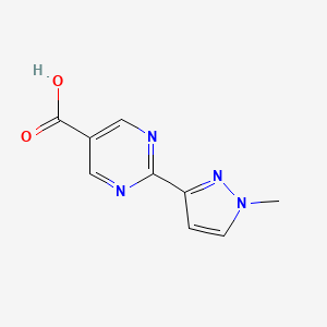 molecular formula C9H8N4O2 B13198653 2-(1-methyl-1H-pyrazol-3-yl)pyrimidine-5-carboxylic acid 