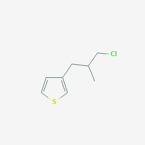 molecular formula C8H11ClS B13198695 3-(3-Chloro-2-methylpropyl)thiophene 