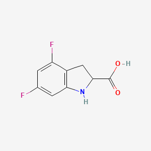 molecular formula C9H7F2NO2 B13198730 4,6-Difluoro-2,3-dihydro-1H-indole-2-carboxylic acid 