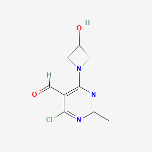 4-Chloro-6-(3-hydroxyazetidin-1-yl)-2-methylpyrimidine-5-carbaldehyde