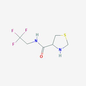 molecular formula C6H9F3N2OS B13198757 N-(2,2,2-trifluoroethyl)-1,3-thiazolidine-4-carboxamide 