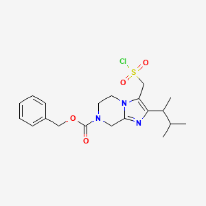 Benzyl 3-[(chlorosulfonyl)methyl]-2-(3-methylbutan-2-yl)-5H,6H,7H,8H-imidazo[1,2-a]pyrazine-7-carboxylate