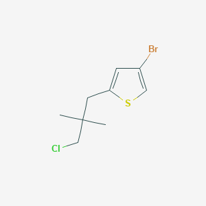 molecular formula C9H12BrClS B13198818 4-Bromo-2-(3-chloro-2,2-dimethylpropyl)thiophene 