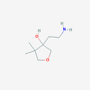 molecular formula C8H17NO2 B13198827 3-(2-Aminoethyl)-4,4-dimethyloxolan-3-ol 