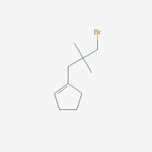 molecular formula C10H17Br B13198949 1-(3-Bromo-2,2-dimethylpropyl)cyclopent-1-ene 