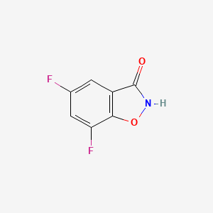 molecular formula C7H3F2NO2 B13198995 5,7-Difluoro-1,2-benzoxazol-3-ol 