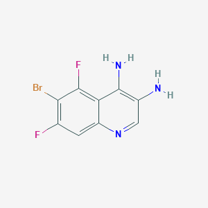 molecular formula C9H6BrF2N3 B13198997 6-Bromo-5,7-difluoroquinoline-3,4-diamine 