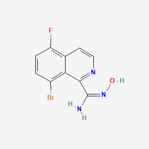 molecular formula C10H7BrFN3O B13199017 (E)-8-Bromo-5-fluoro-N'-hydroxyisoquinoline-1-carboximidamide 