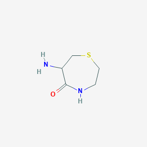 molecular formula C5H10N2OS B13199041 6-Amino-1,4-thiazepan-5-one 