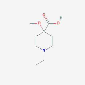 molecular formula C9H17NO3 B13199063 1-Ethyl-4-methoxypiperidine-4-carboxylic acid 