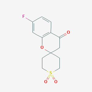 7-Fluoro-3,4-dihydrospiro[1-benzopyran-2,4'-[1lambda6]thiane]-1',1',4-trione