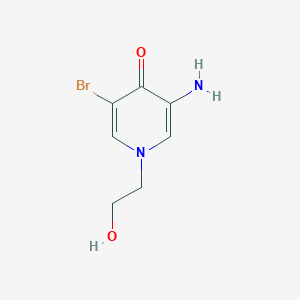 molecular formula C7H9BrN2O2 B13199094 3-Amino-5-bromo-1-(2-hydroxyethyl)-1,4-dihydropyridin-4-one 