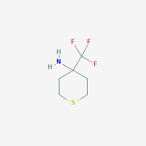 molecular formula C6H10F3NS B13199141 4-(Trifluoromethyl)thian-4-amine 