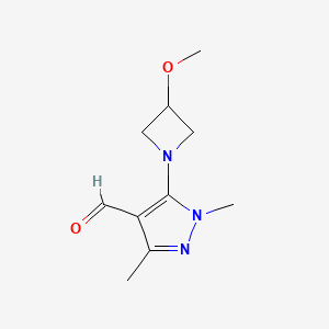 5-(3-Methoxyazetidin-1-yl)-1,3-dimethyl-1H-pyrazole-4-carbaldehyde